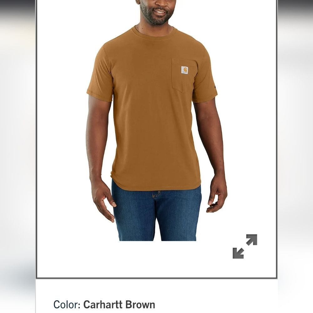 Carhartt Men's Orange/Brown Force Pocket T-Shirt 2xl